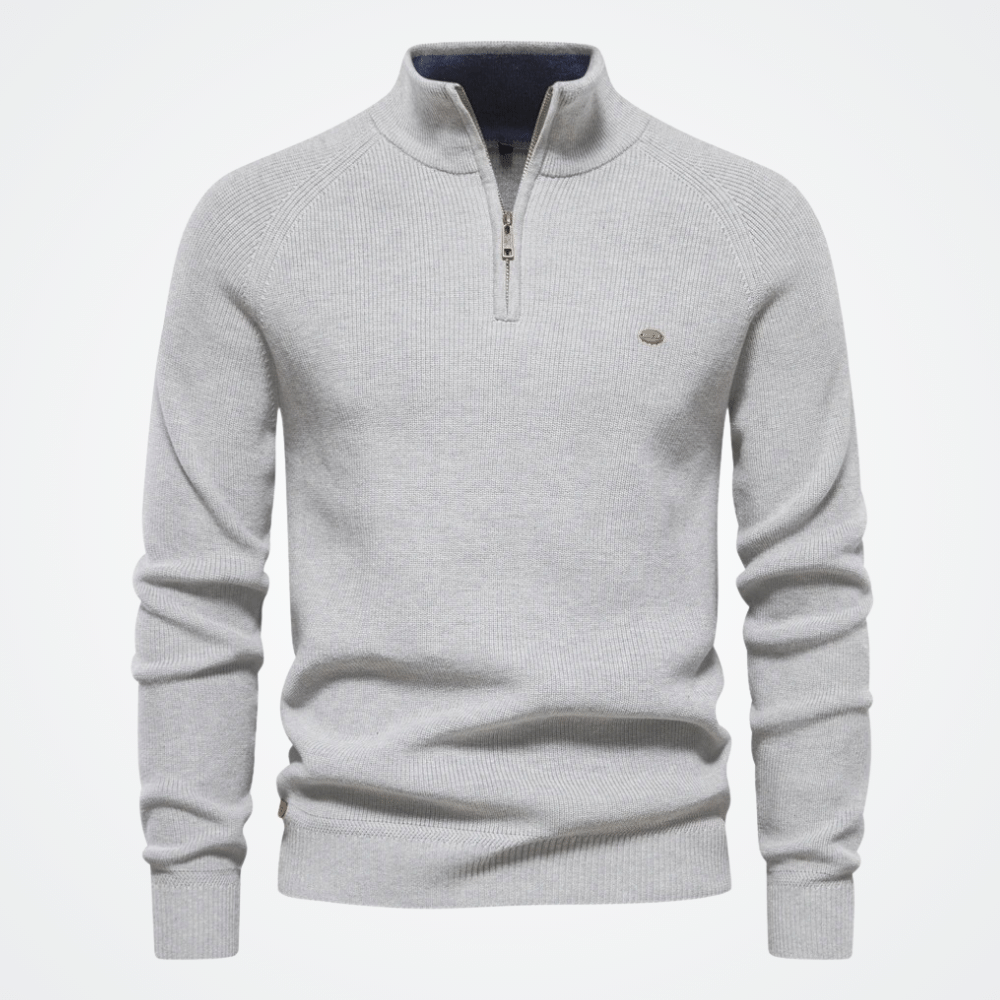 Men's High Neck Jacket with Half Zip - Viarello Hoodie-Viarello