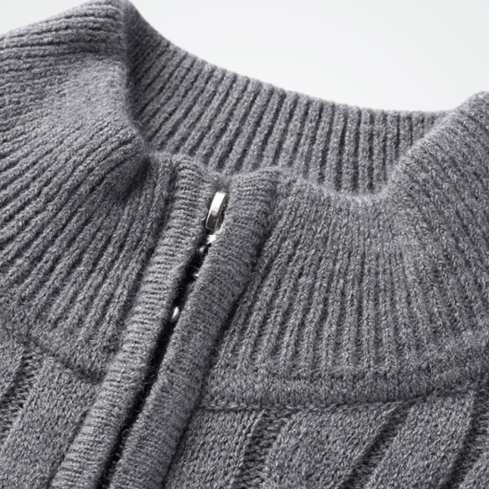 Men's High Neck Knit Jacket by Viarello Dortmund-Viarello