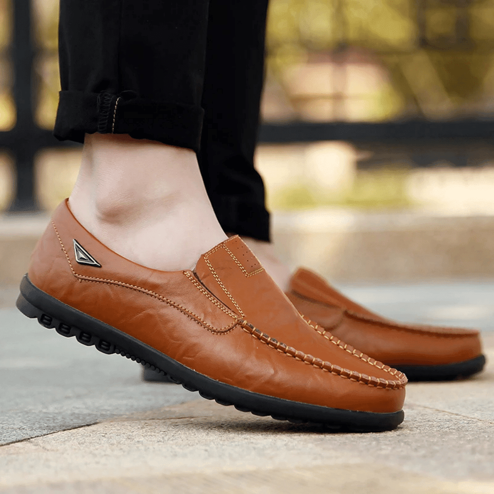 Men's Italian Leather Loafers by Viarello Leather-Viarello