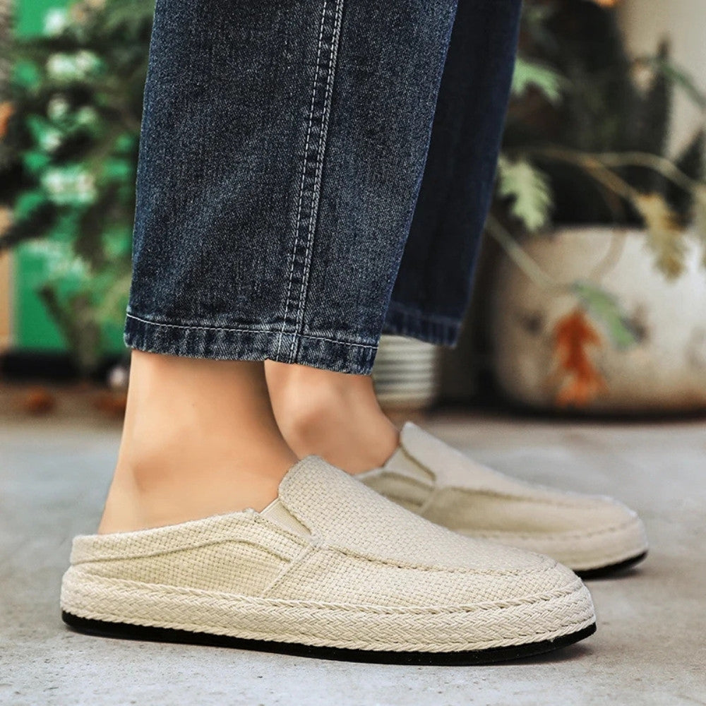 Men's Linen Slip-On Loafers by Viarello Santa Giulia-Viarello