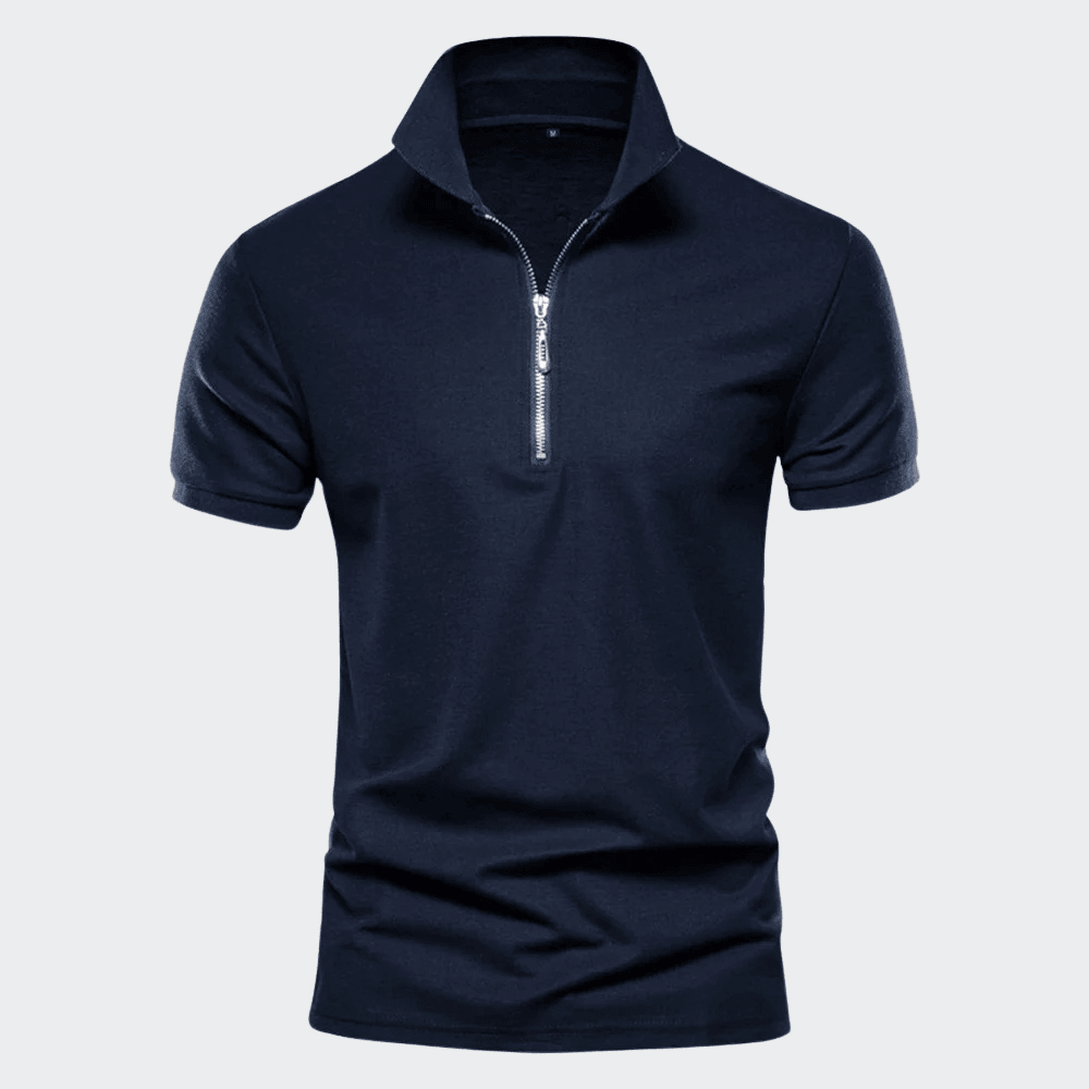 Men's Polo Shirt with Half Zip, Viarello Dusty-Viarello