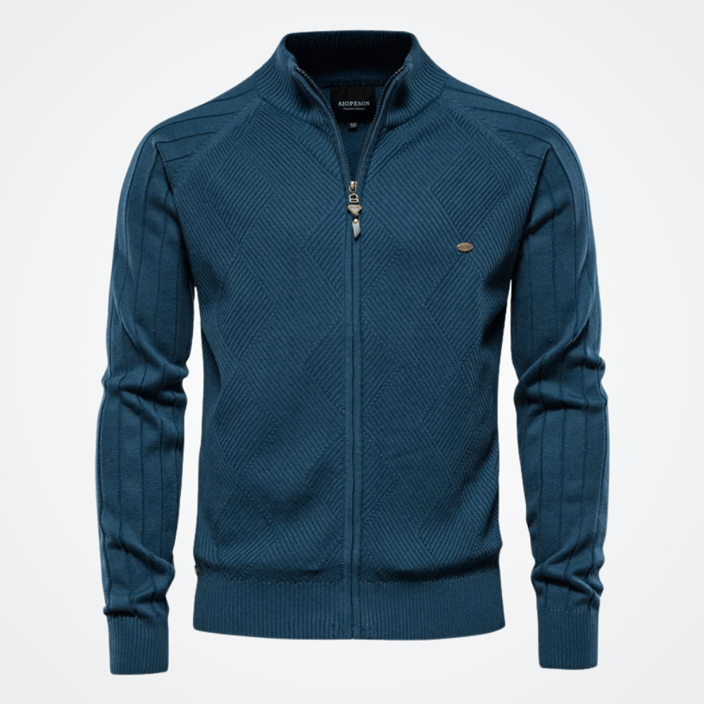 Men's Textured High Neck Jacket Viarello Porto-Viarello