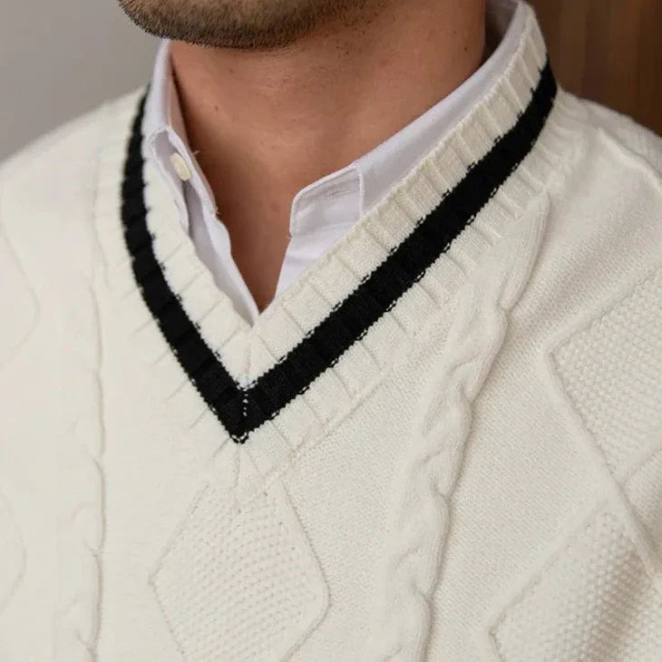 Viarello Louis I Men's Tricot V-Neck Vest-Viarello