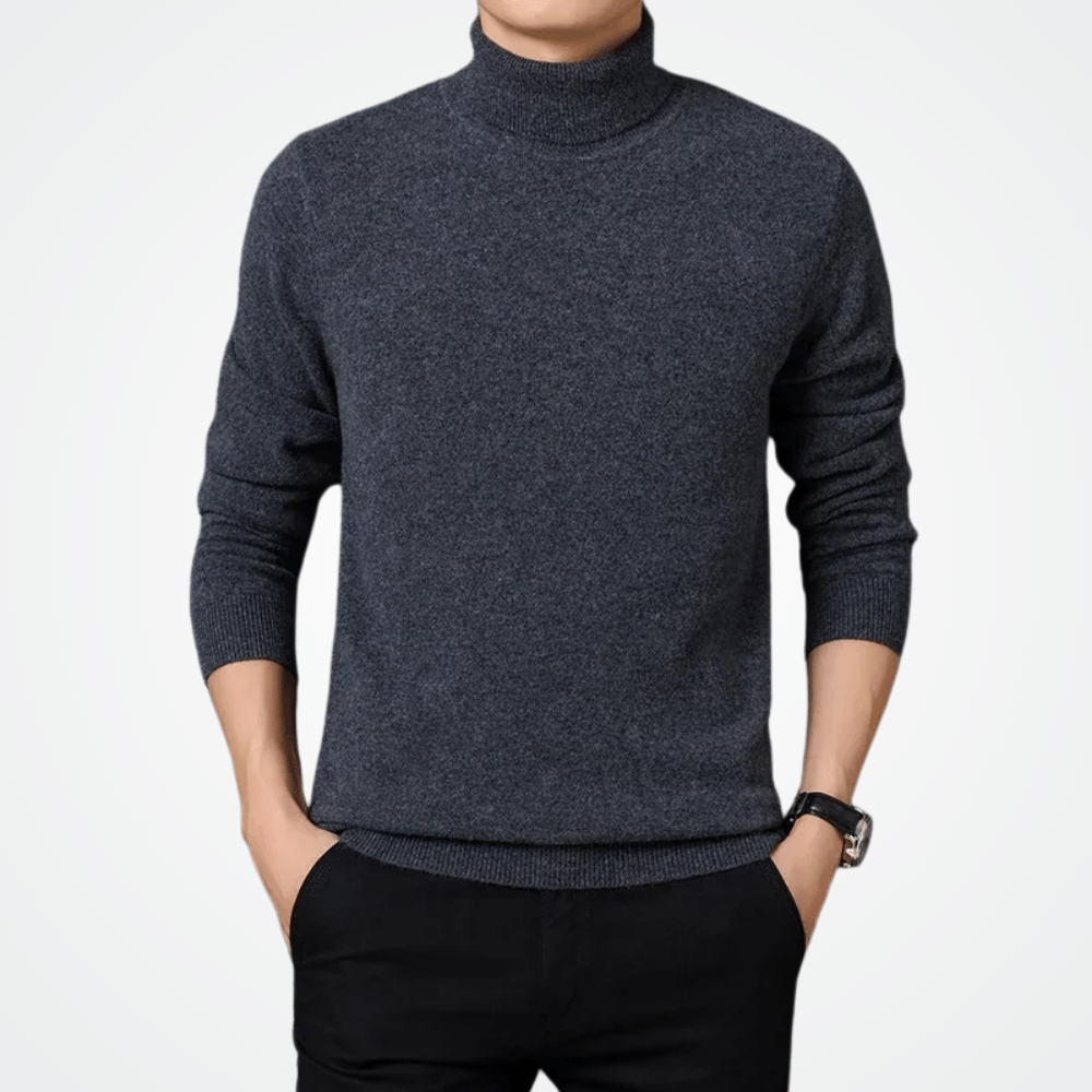 Viarello Men's High Neck Sweater, Bordeaux-Viarello