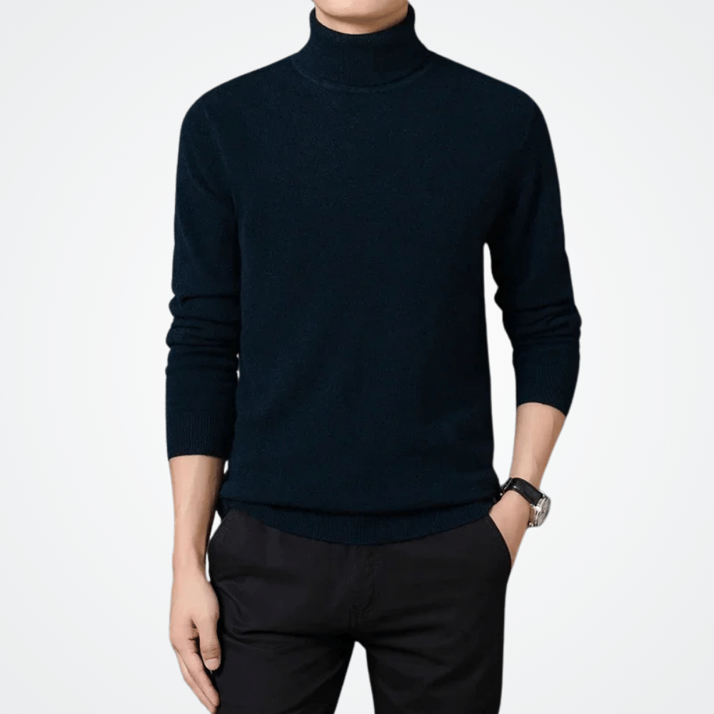 Viarello Men's High Neck Sweater, Bordeaux-Viarello