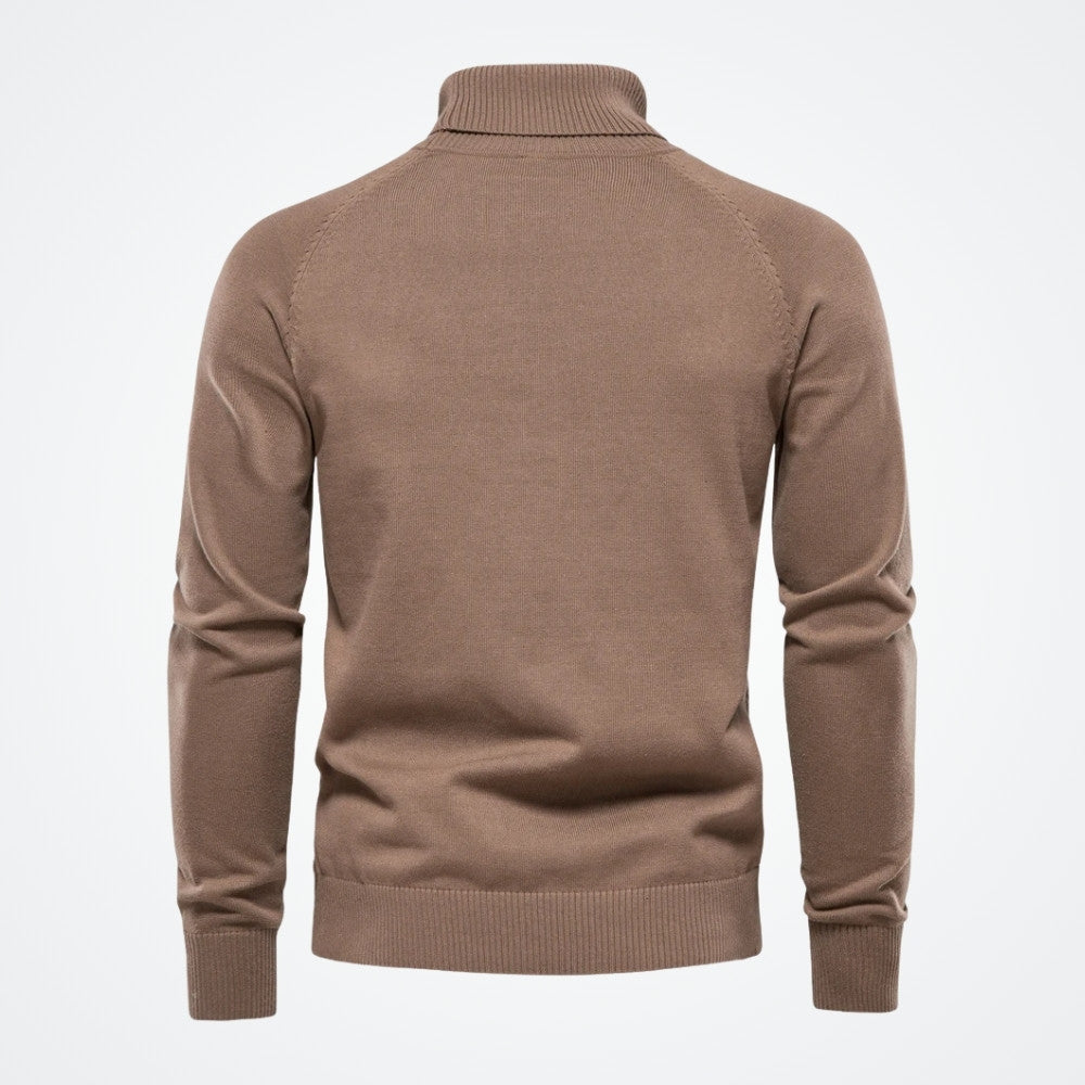 Viarello Roma Men's Textured Turtleneck Sweater-Viarello