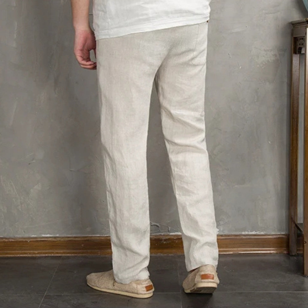 Viarello Torrente Men's Linen Trousers-Viarello