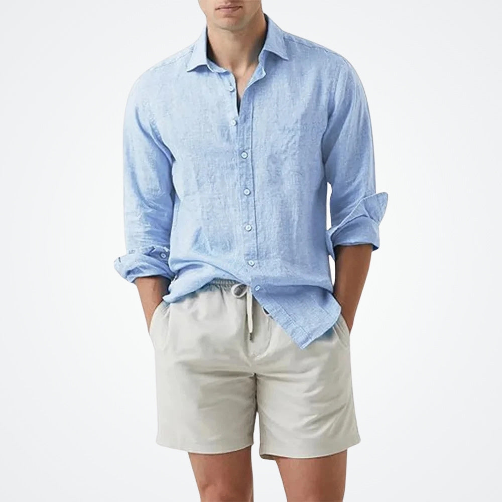 Viarello Tropea Men's Linen Shirt-Viarello