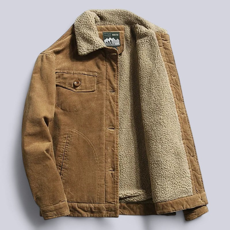 Durable Men's Canyon Corduroy Jacket: Warm Fleece Lined, Multi-Pocket, Versatile Outerwear