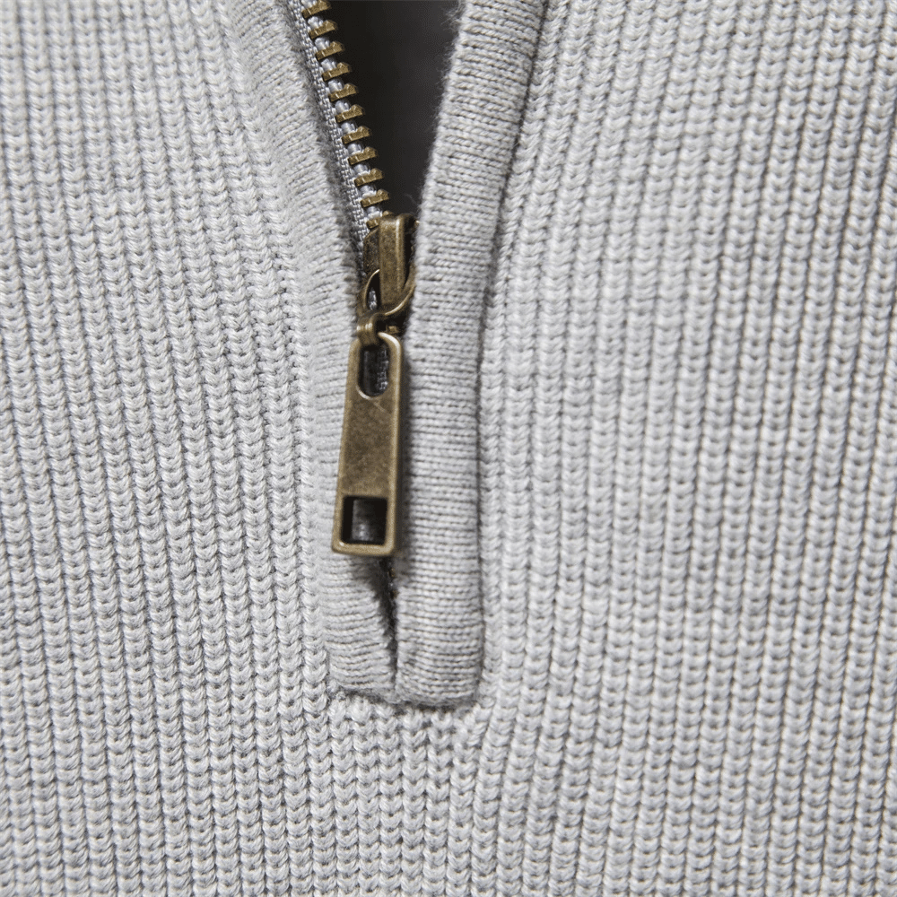 Men's High Neck Jacket with Half Zip - Viarello Hoodie-Viarello