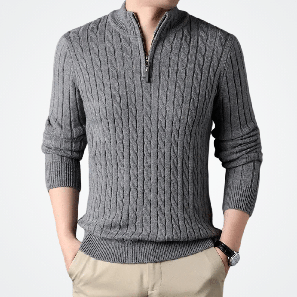 Men's High Neck Knit Jacket by Viarello Dortmund-Viarello