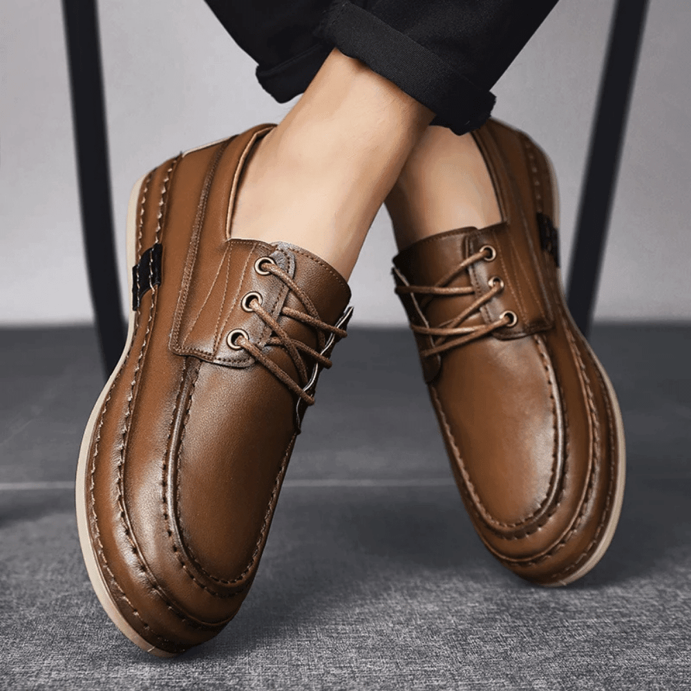 Men's Leather Dockside Loafers by Viarello Paolo-Viarello
