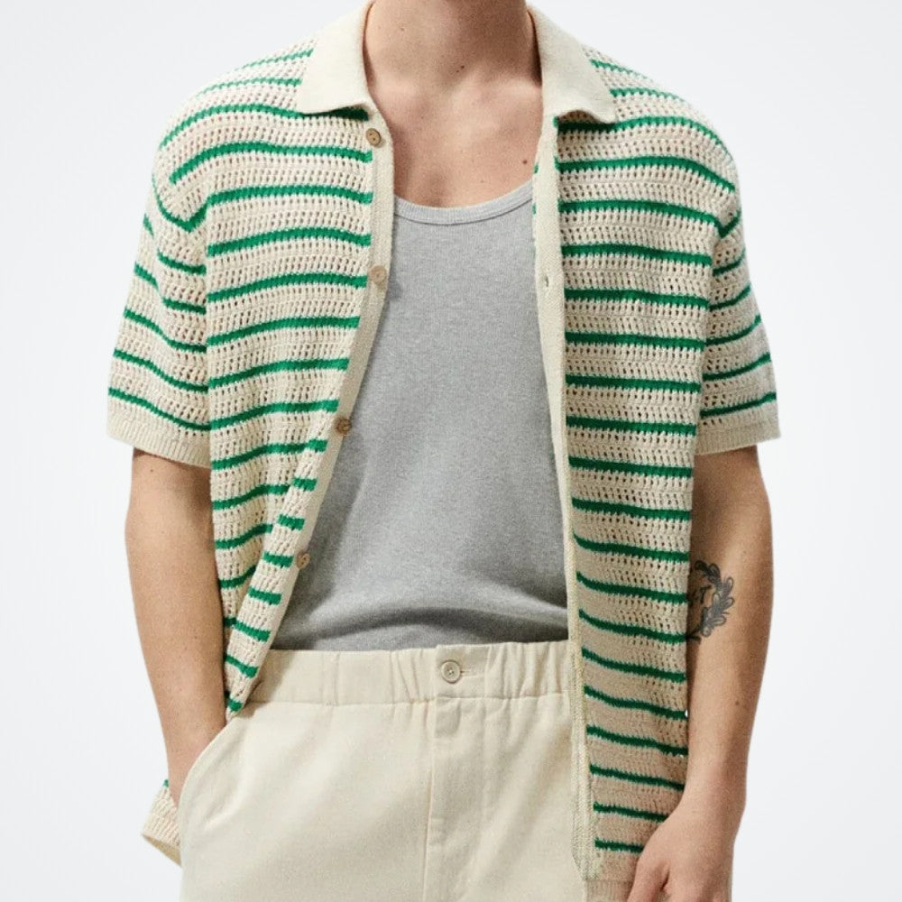 Men's Short-Sleeve Knit Shirt by Viarello Brazil-Viarello