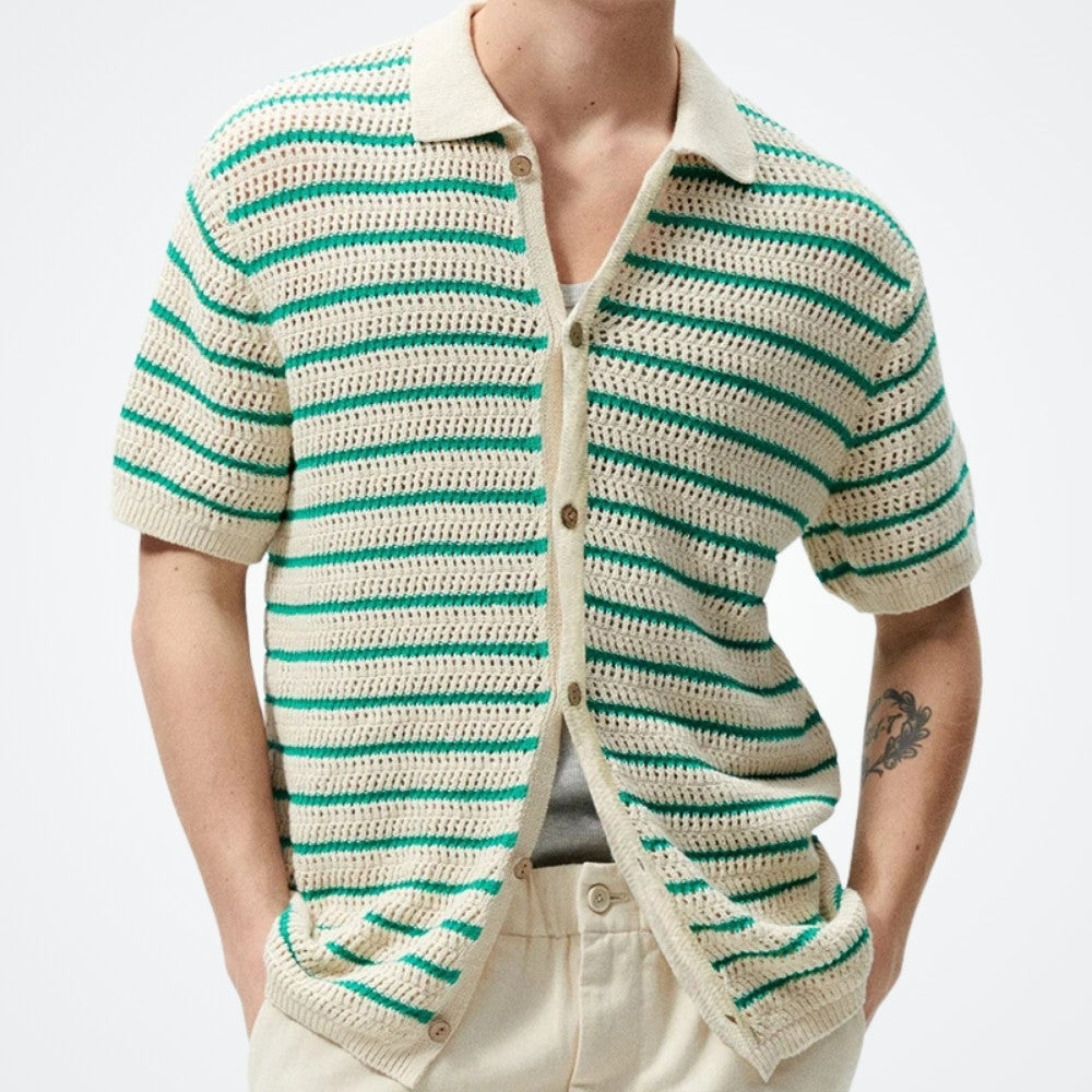 Men's Short-Sleeve Knit Shirt by Viarello Brazil-Viarello