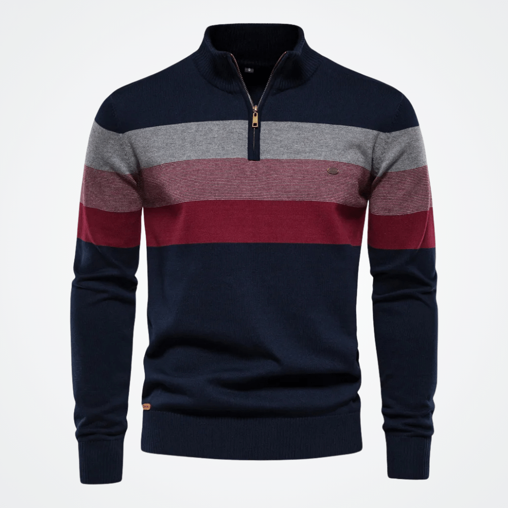 Men's Turtleneck Sweater with Half Zip, Viarello Estonia-Viarello