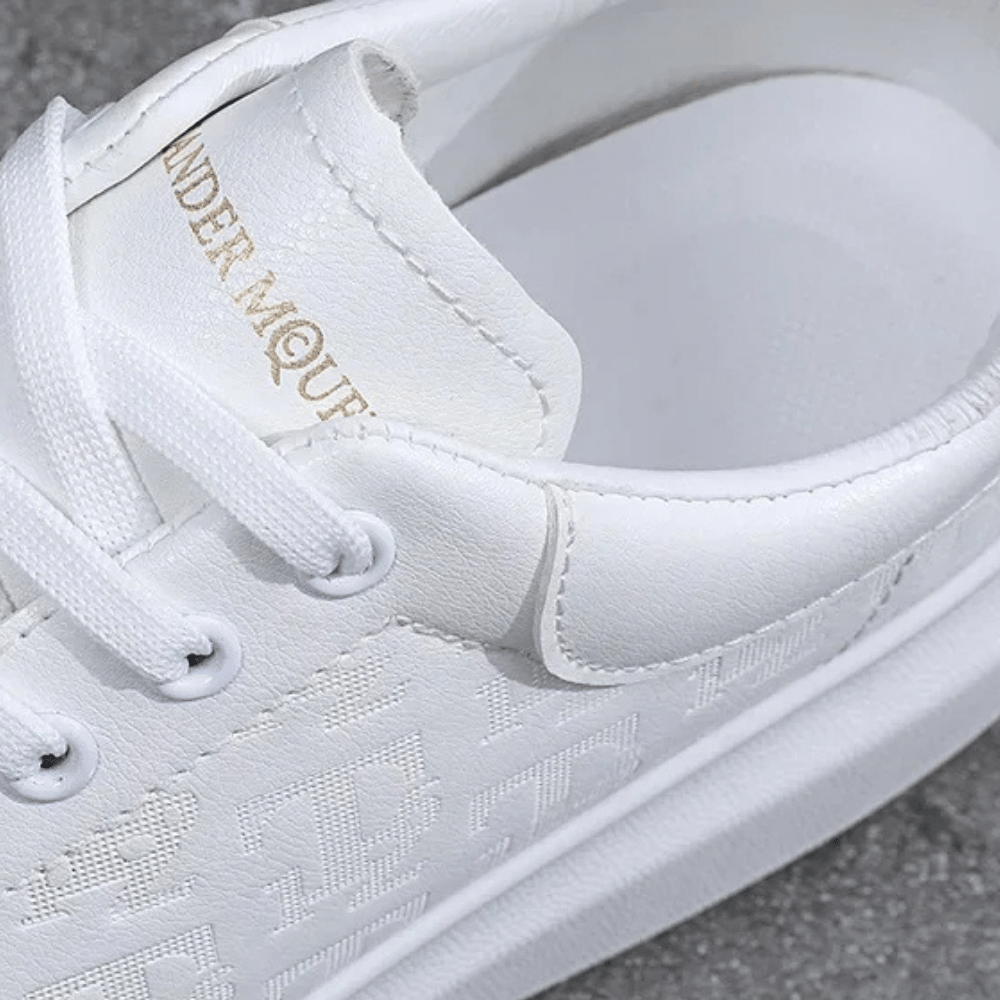 Viarello Dublin Men's Casual White Leather Sneakers-Viarello