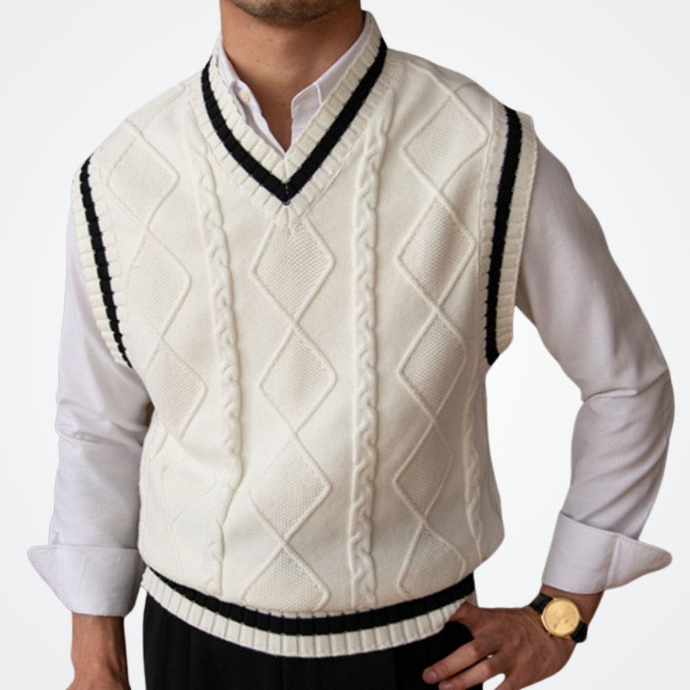Viarello Louis I Men's Tricot V-Neck Vest-Viarello